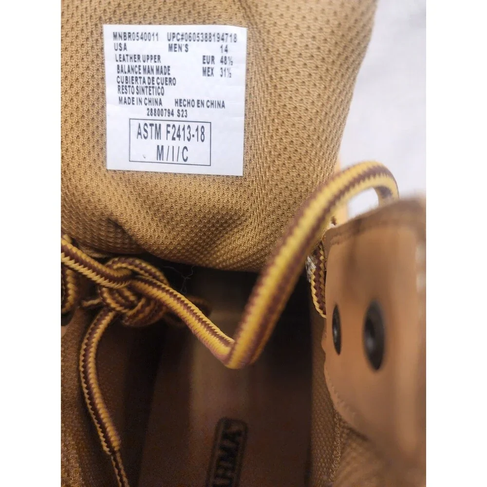 Brahma Leather Work Boots Steel Toe Wheat Bravo II Men Size 14 NWT